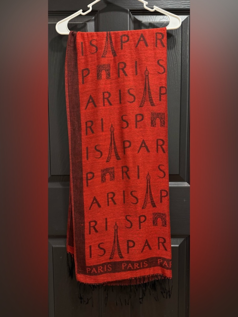 Paris Red Scarf Wrap